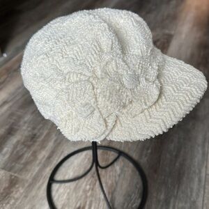 collectioneighteen hat ivory shimmer flowers on bib one size